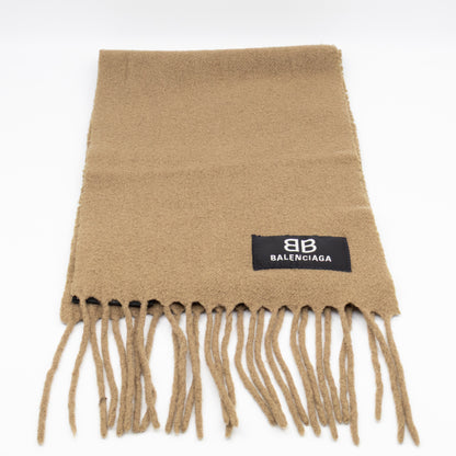 Long Wool Scarf Beige