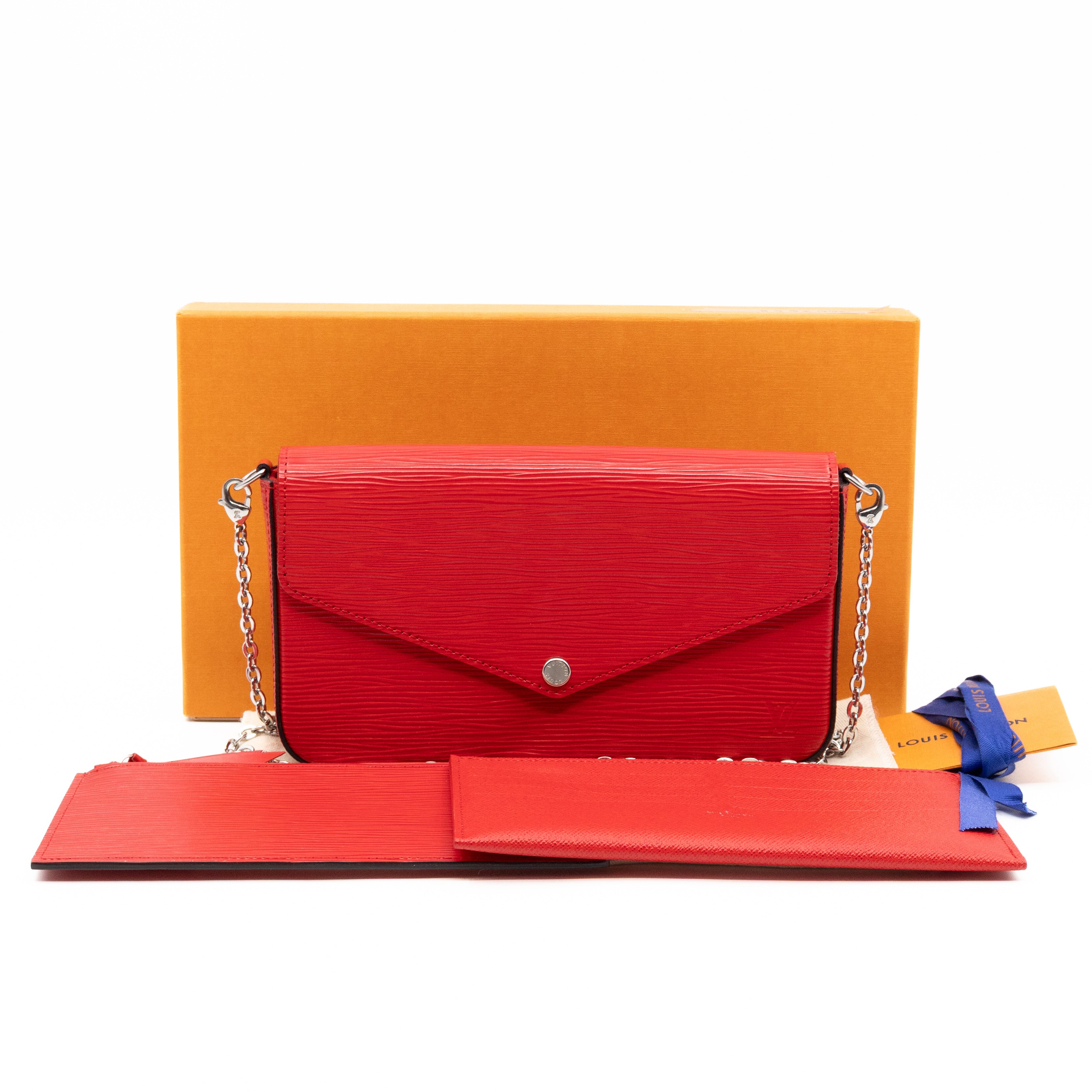 Pochette Felicie Red Epi Leather