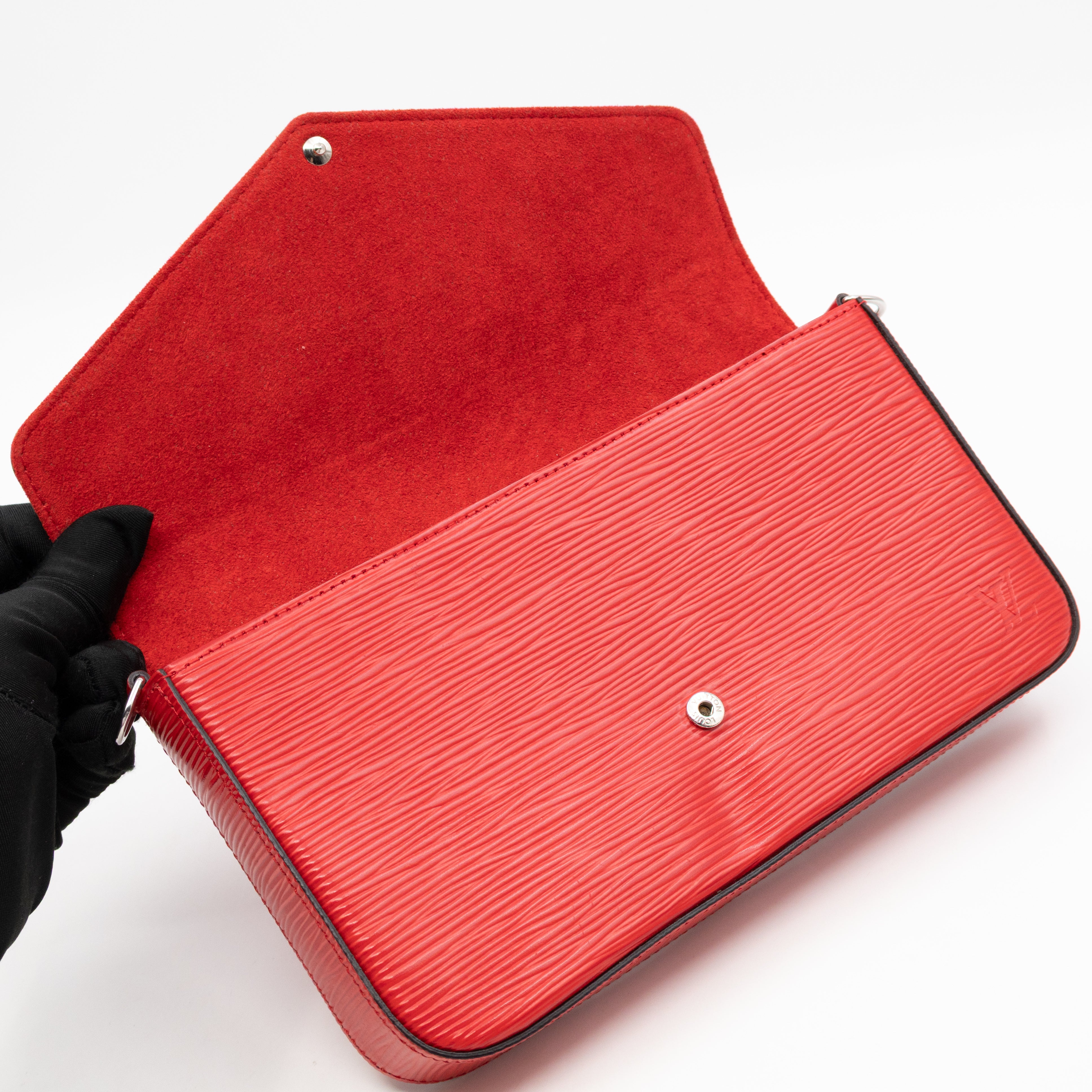Pochette Felicie Red Epi Leather