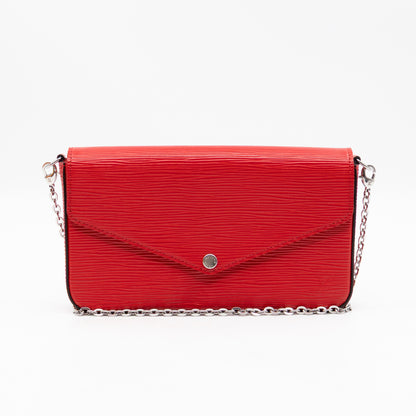Pochette Felicie Red Epi Leather