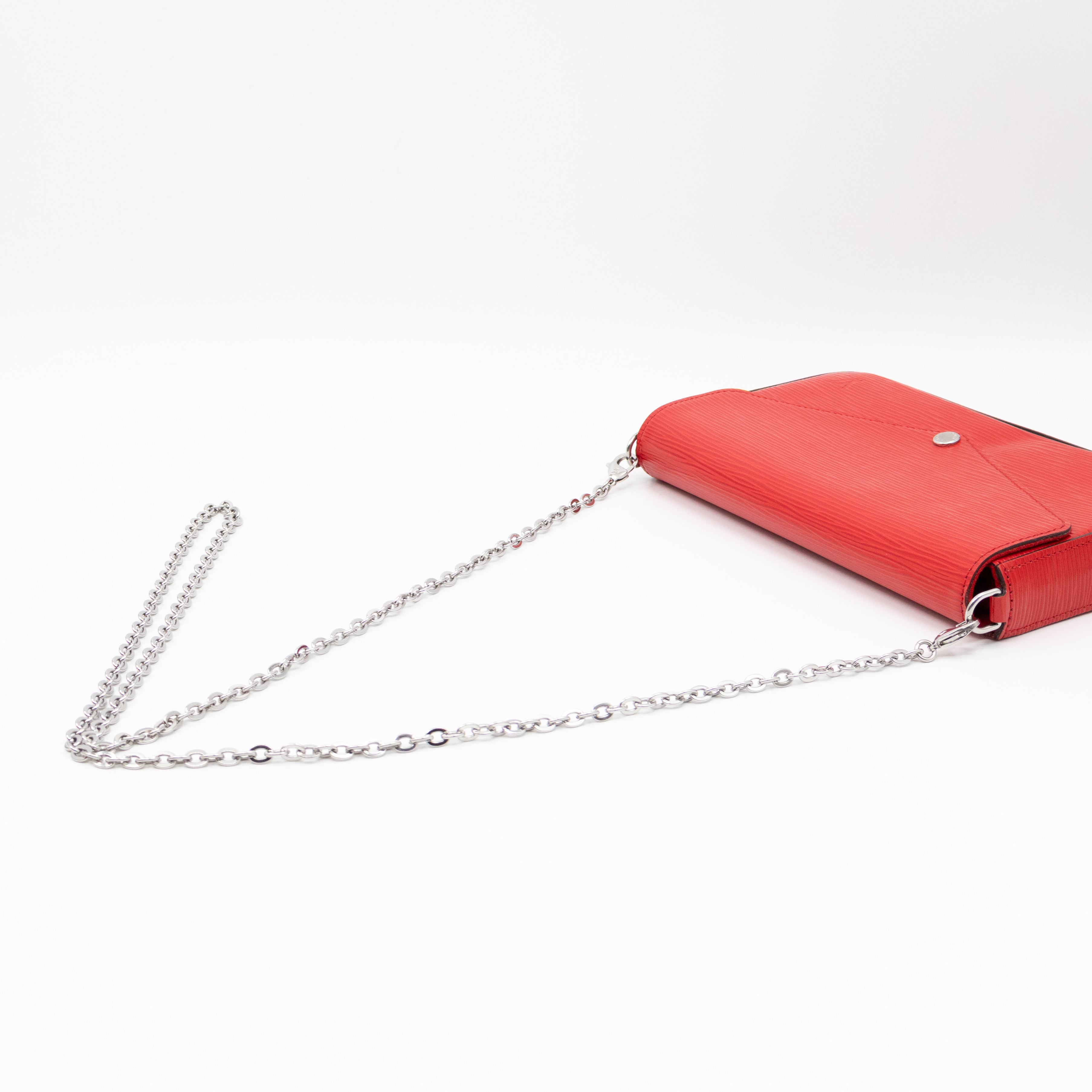 Pochette Felicie Red Epi Leather