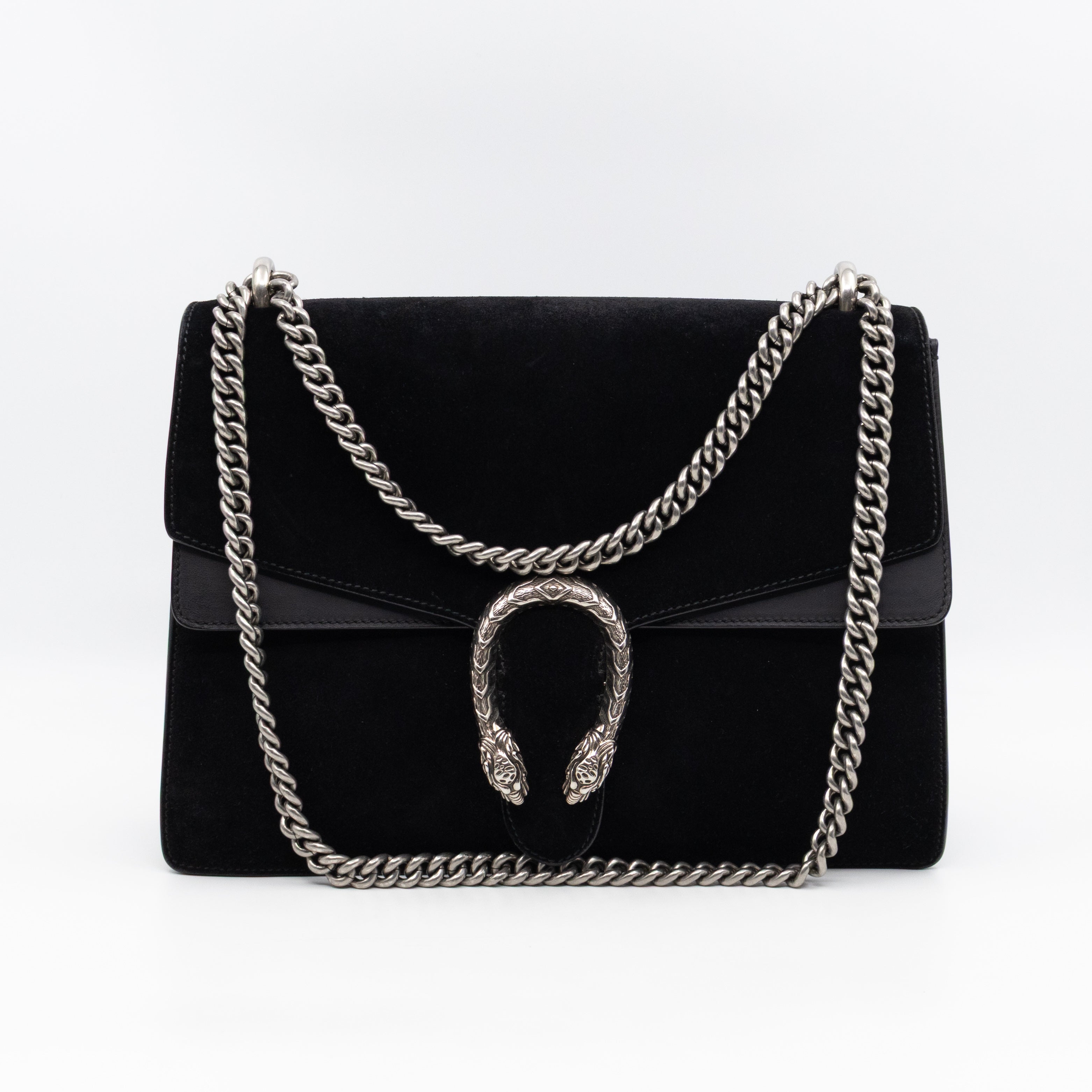 Dionysus Medium Black Suede Leather