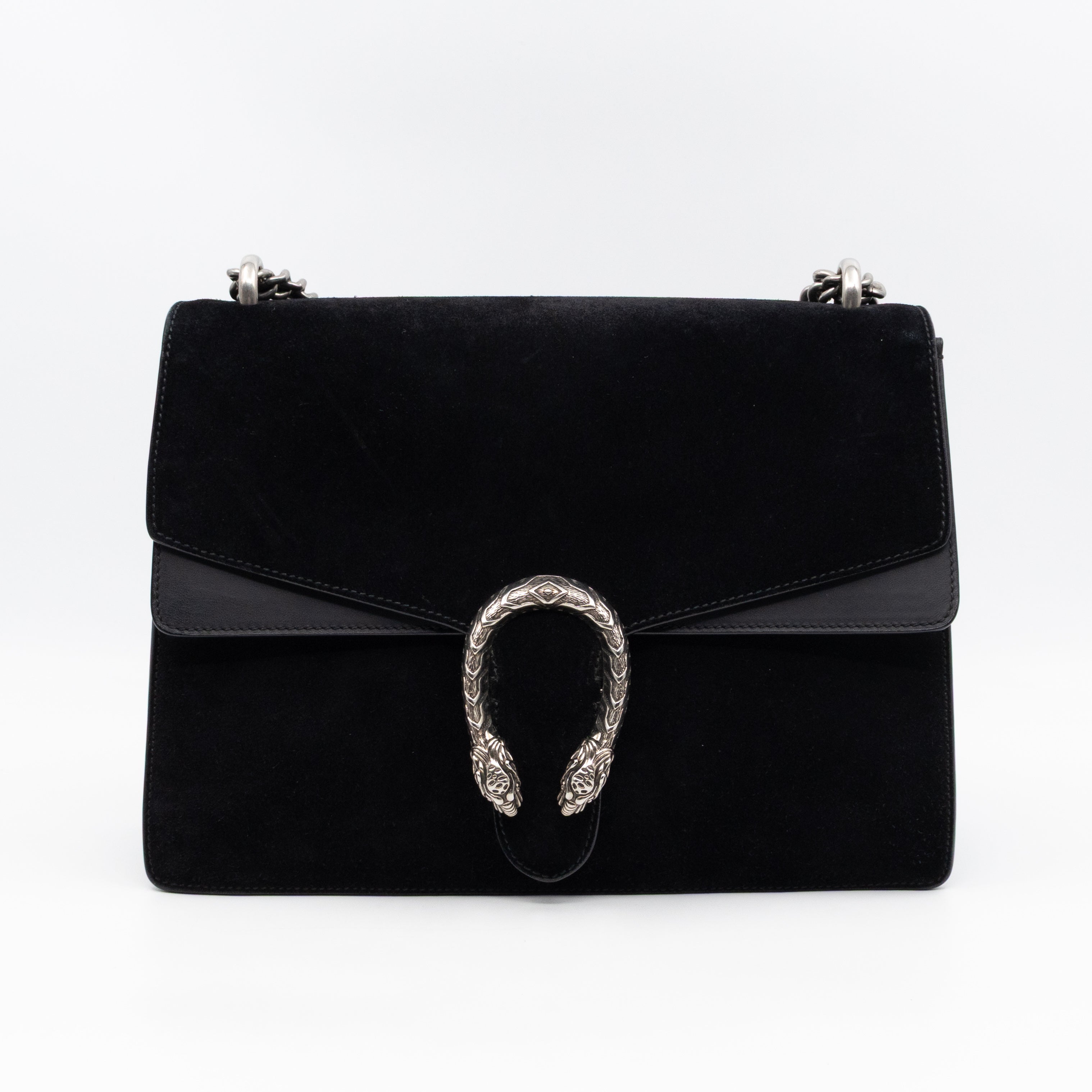 Dionysus Medium Black Suede Leather