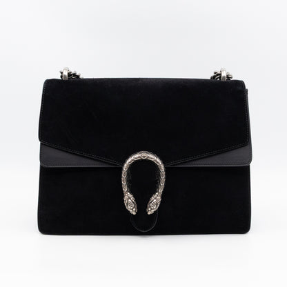 Dionysus Medium Black Suede Leather