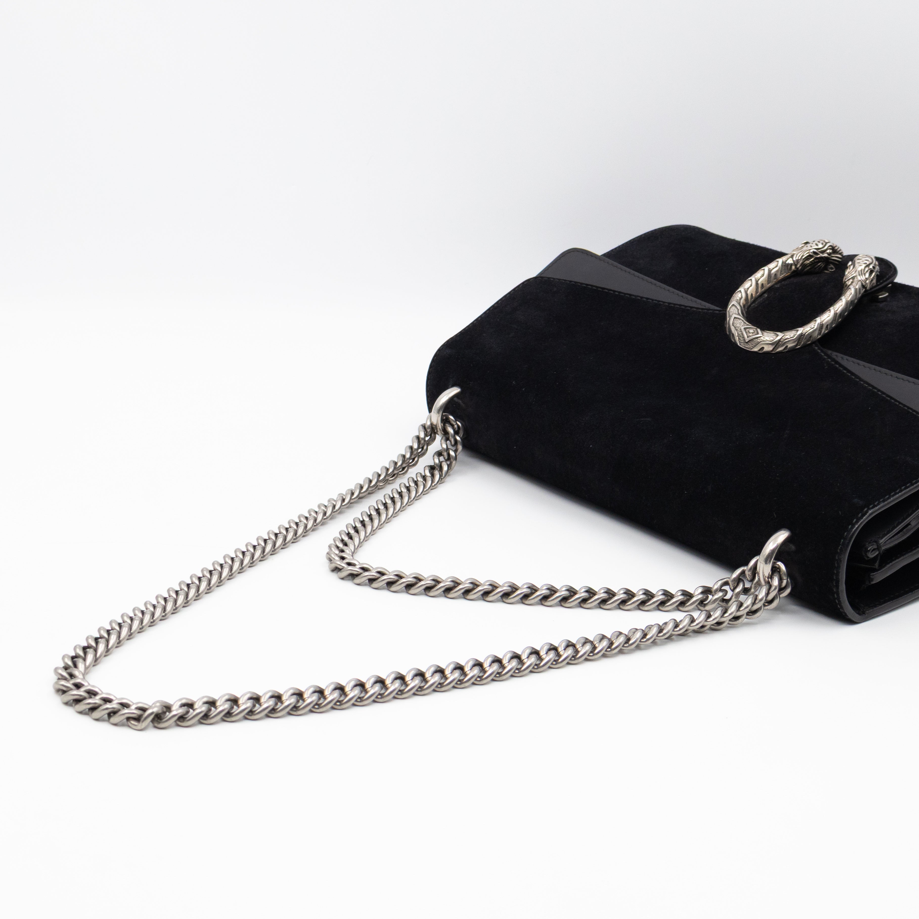 Dionysus Medium Black Suede Leather