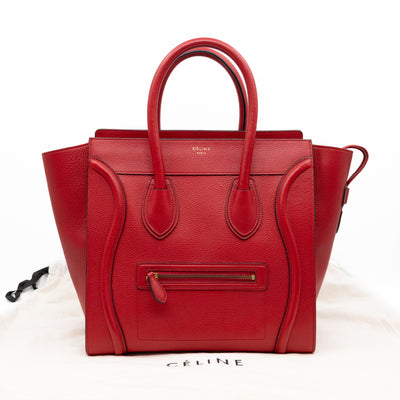 Mini Luggage Red Leather