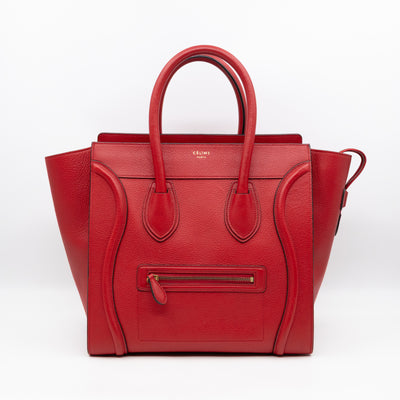 Mini Luggage Red Leather