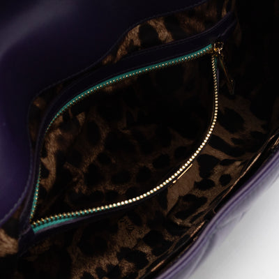 Miss Kate Quilted Purple Leather