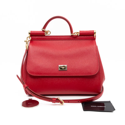 Sicily Medium Red Dauphine Leather