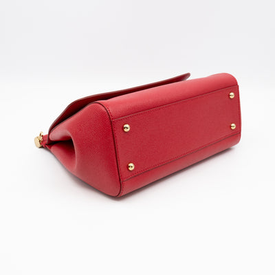 Sicily Medium Red Dauphine Leather