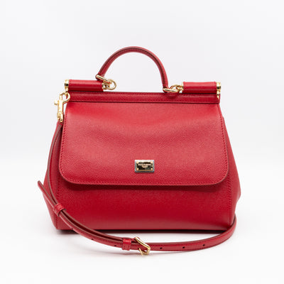 Sicily Medium Red Dauphine Leather