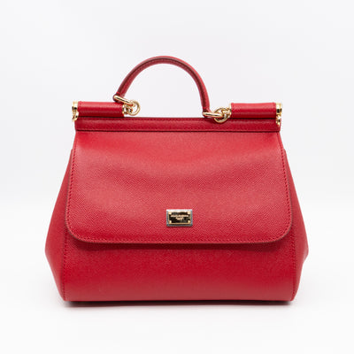 Sicily Medium Red Dauphine Leather