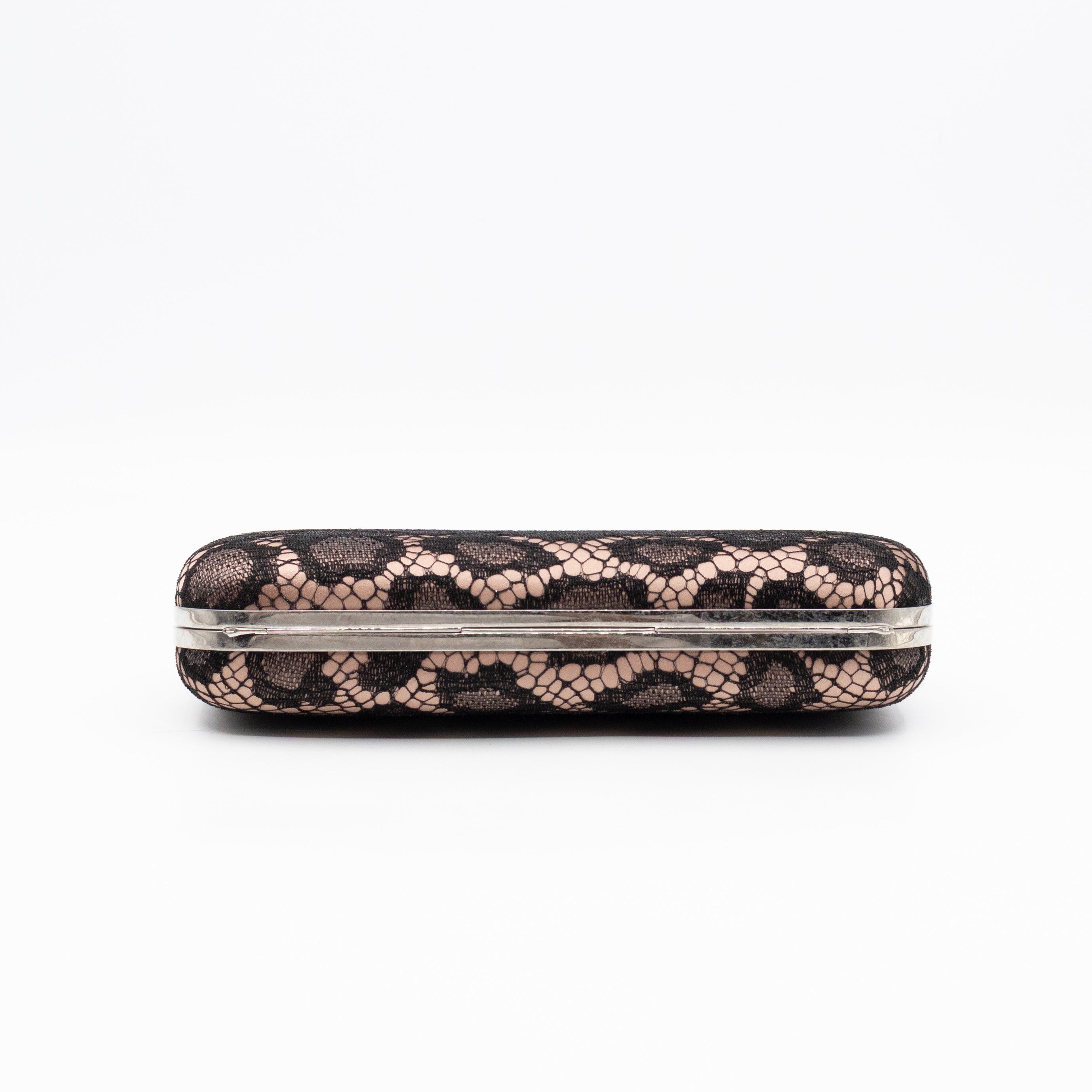 Long Skull Knuckle Clutch  Leopard Lace Pink