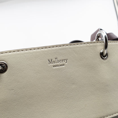 Studded Maple Tote Black & White Smooth Leather