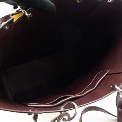 Studded Maple Tote Black & White Smooth Leather