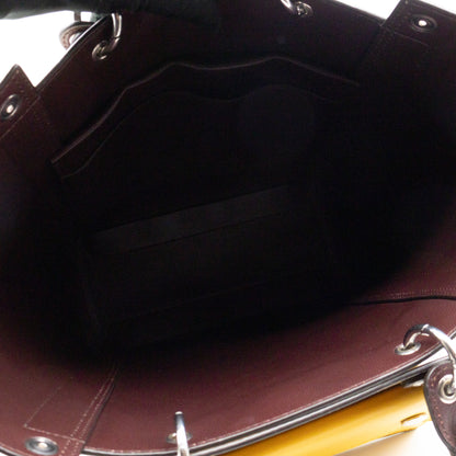 Studded Maple Tote Black & White Smooth Leather