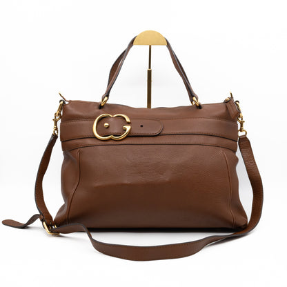 Ride Top Handle Tote Bag Brown Leather
