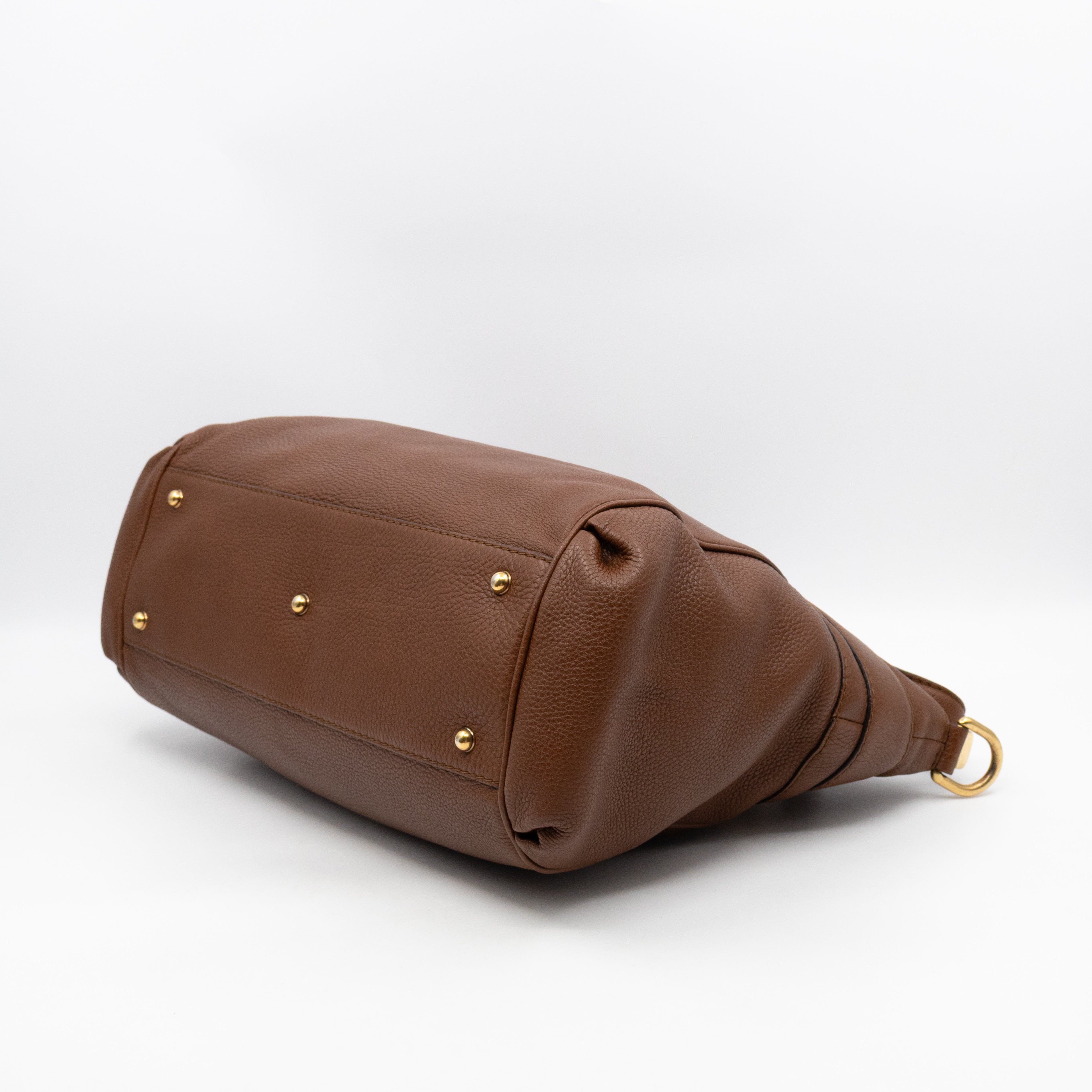 Ride Top Handle Tote Bag Brown Leather