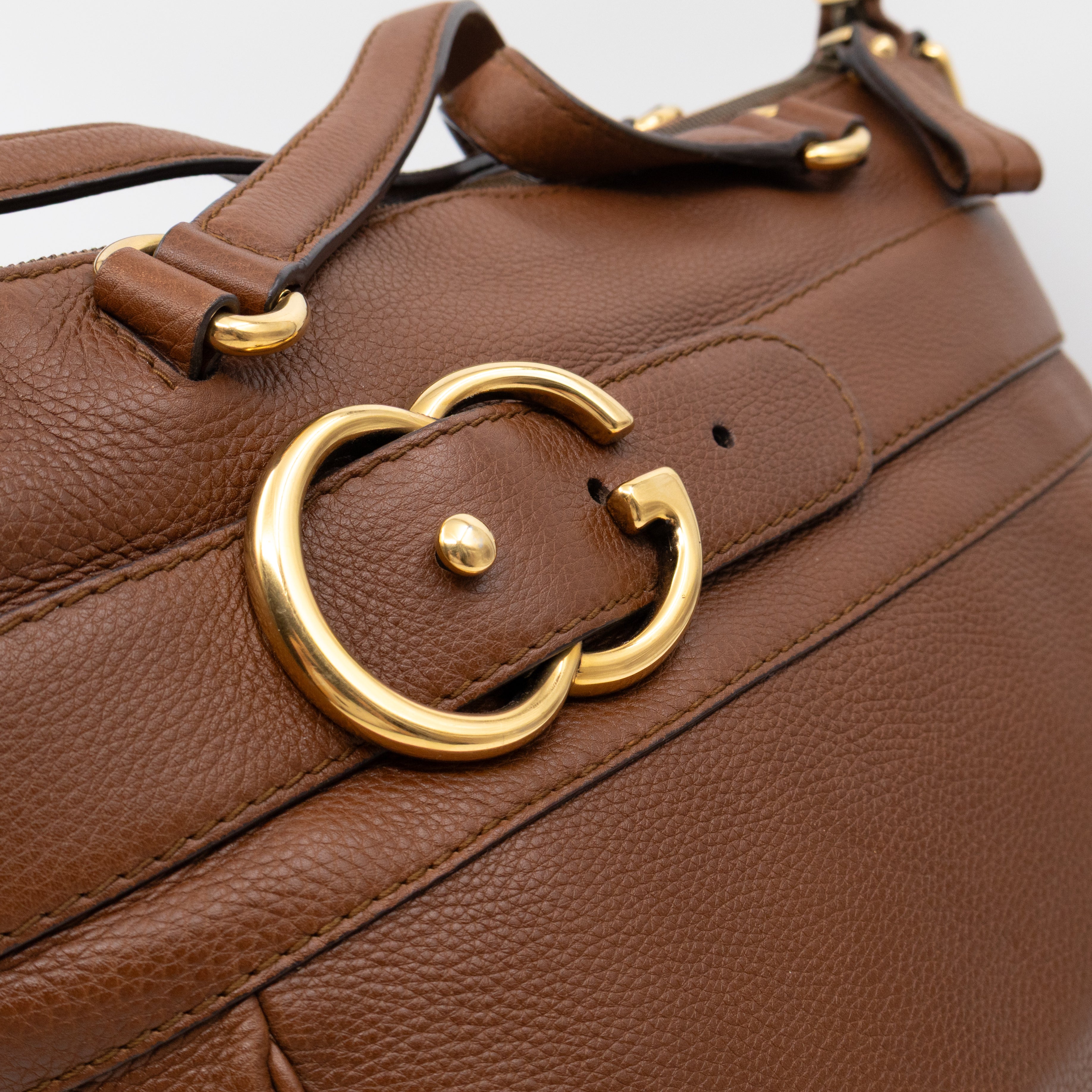 Ride Top Handle Tote Bag Brown Leather