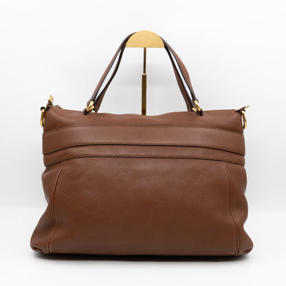 Ride Top Handle Tote Bag Brown Leather