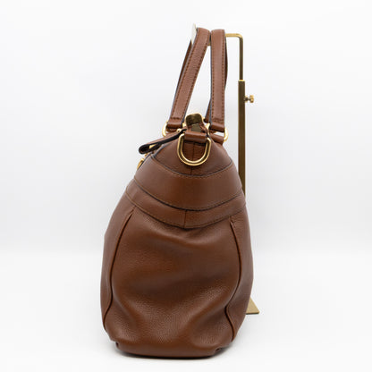 Ride Top Handle Tote Bag Brown Leather