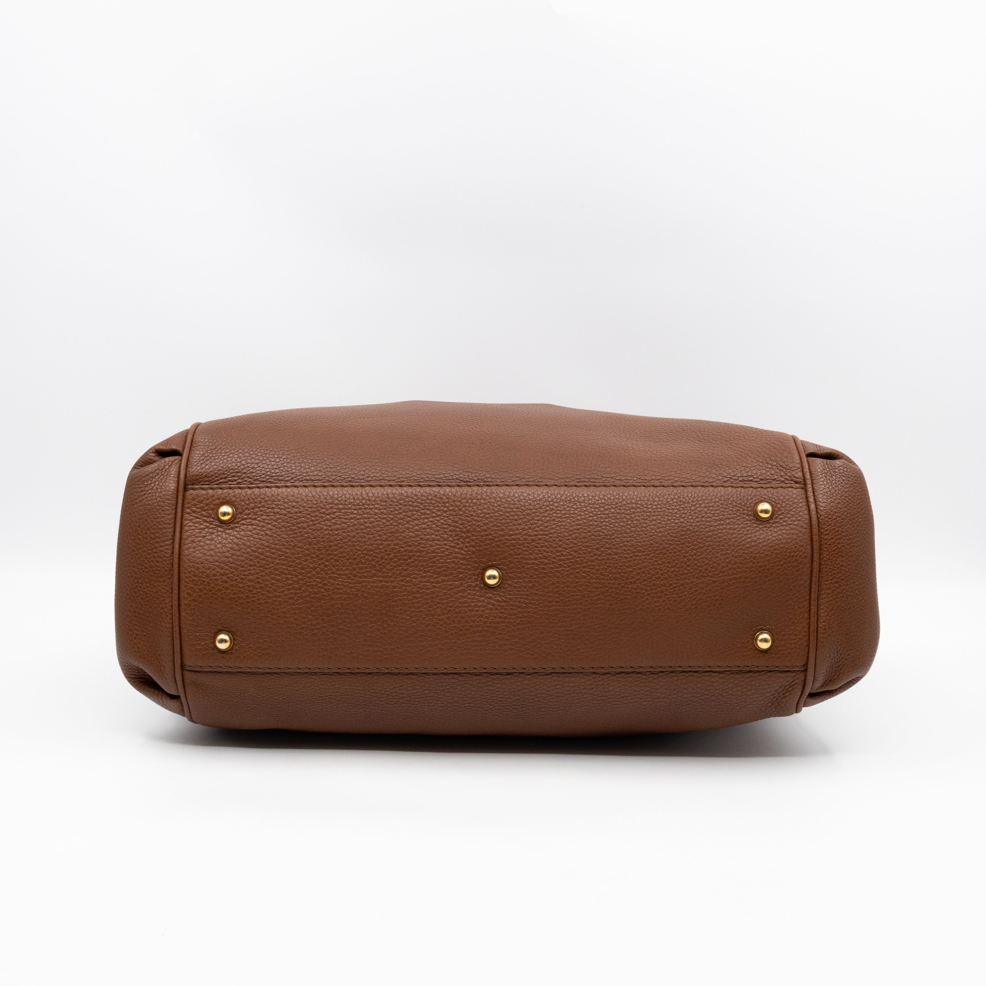 Ride Top Handle Tote Bag Brown Leather