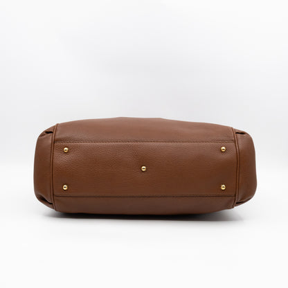 Ride Top Handle Tote Bag Brown Leather