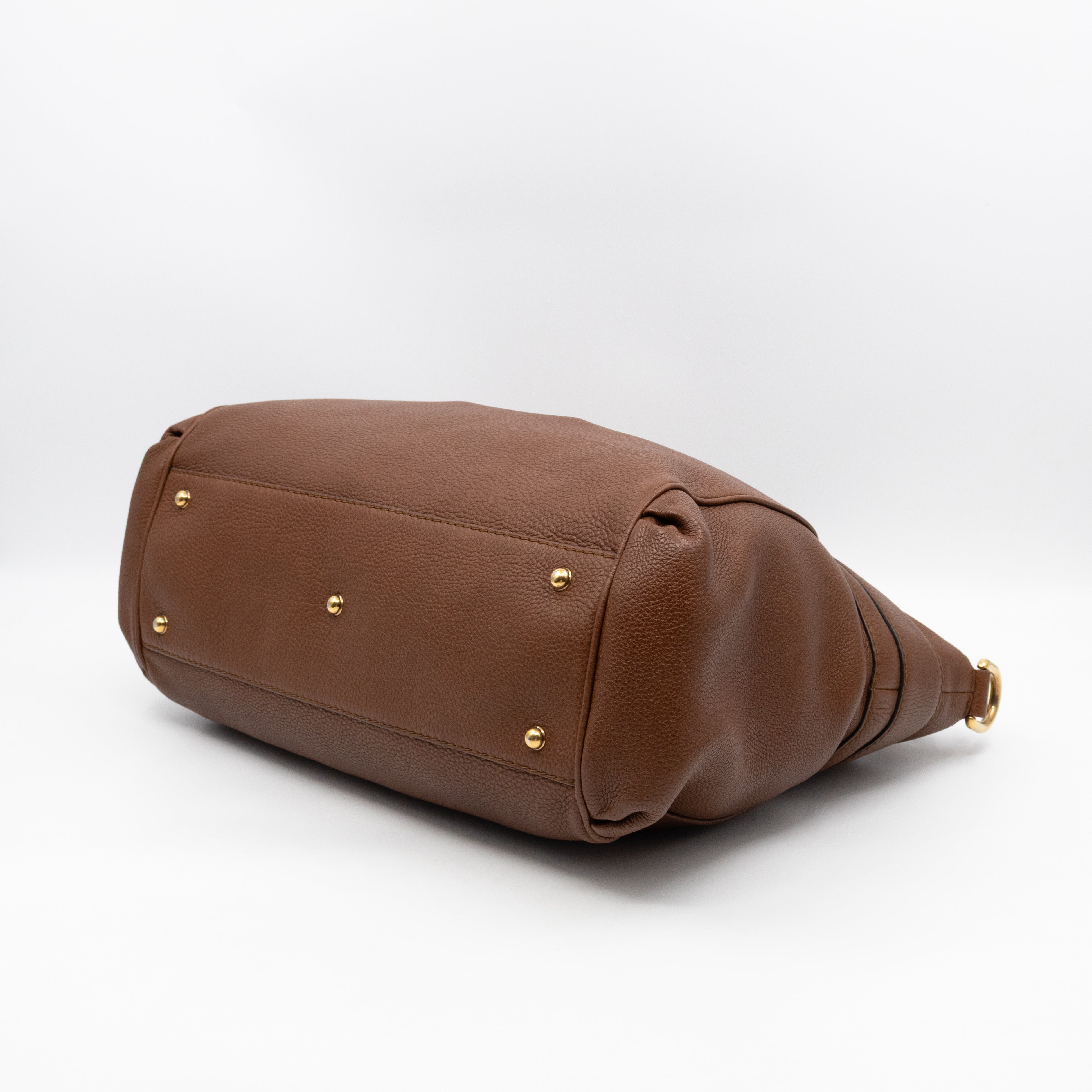 Ride Top Handle Tote Bag Brown Leather