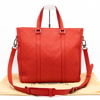 Tadao PM Tote Bag Red Damier Infini Leather
