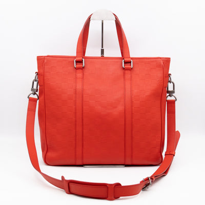 Tadao PM Tote Bag Red Damier Infini Leather
