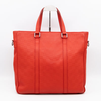 Tadao PM Tote Bag Red Damier Infini Leather