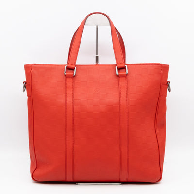 Tadao PM Tote Bag Red Damier Infini Leather