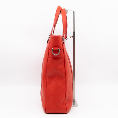 Tadao PM Tote Bag Red Damier Infini Leather