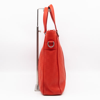 Tadao PM Tote Bag Red Damier Infini Leather