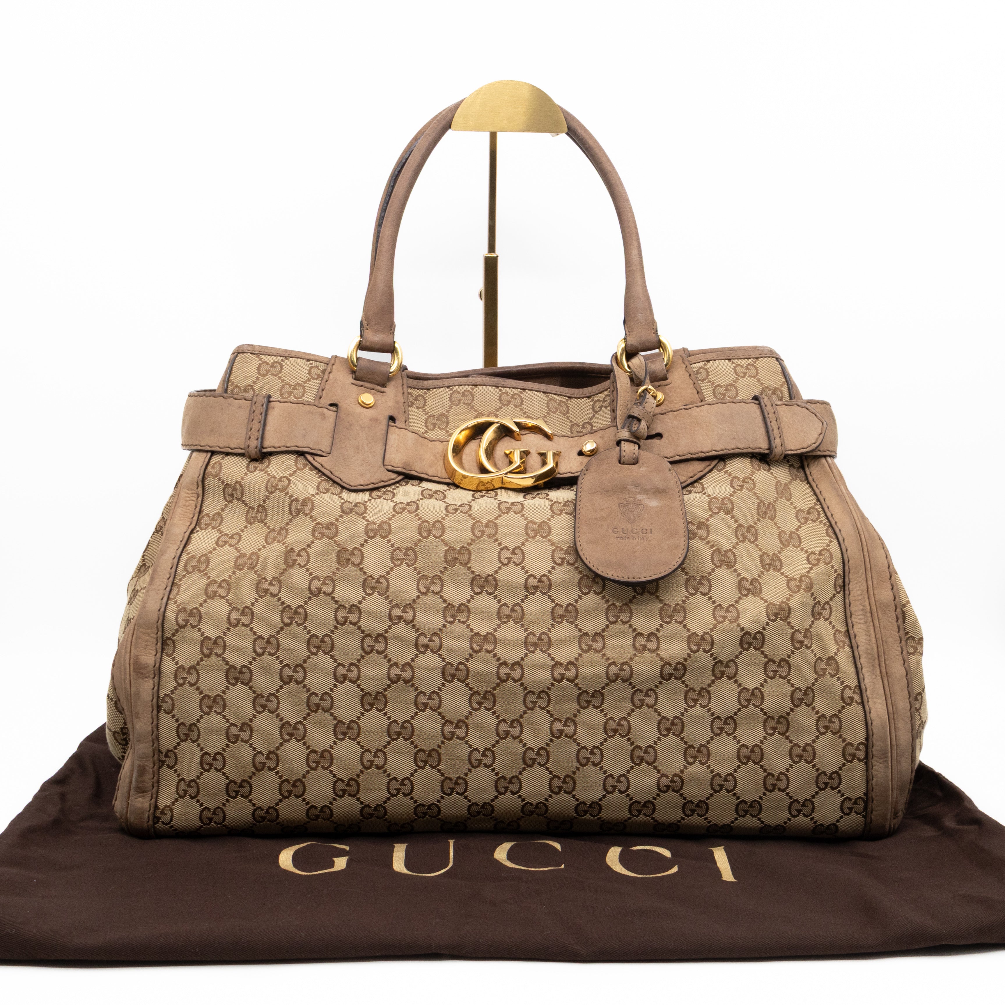 Large GG Running Bag Brown GG Supreme Canvas