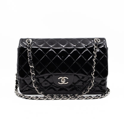 Classic Double Flap Jumbo Black Patent Leather