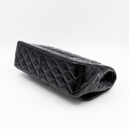 Classic Double Flap Jumbo Black Patent Leather