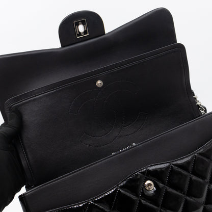 Classic Double Flap Jumbo Black Patent Leather