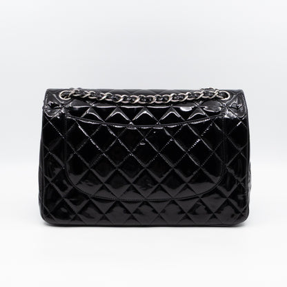 Classic Double Flap Jumbo Black Patent Leather