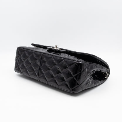 Classic Double Flap Jumbo Black Patent Leather