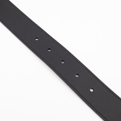 Square Buckle Belt Black GG Supreme Leather 95/38