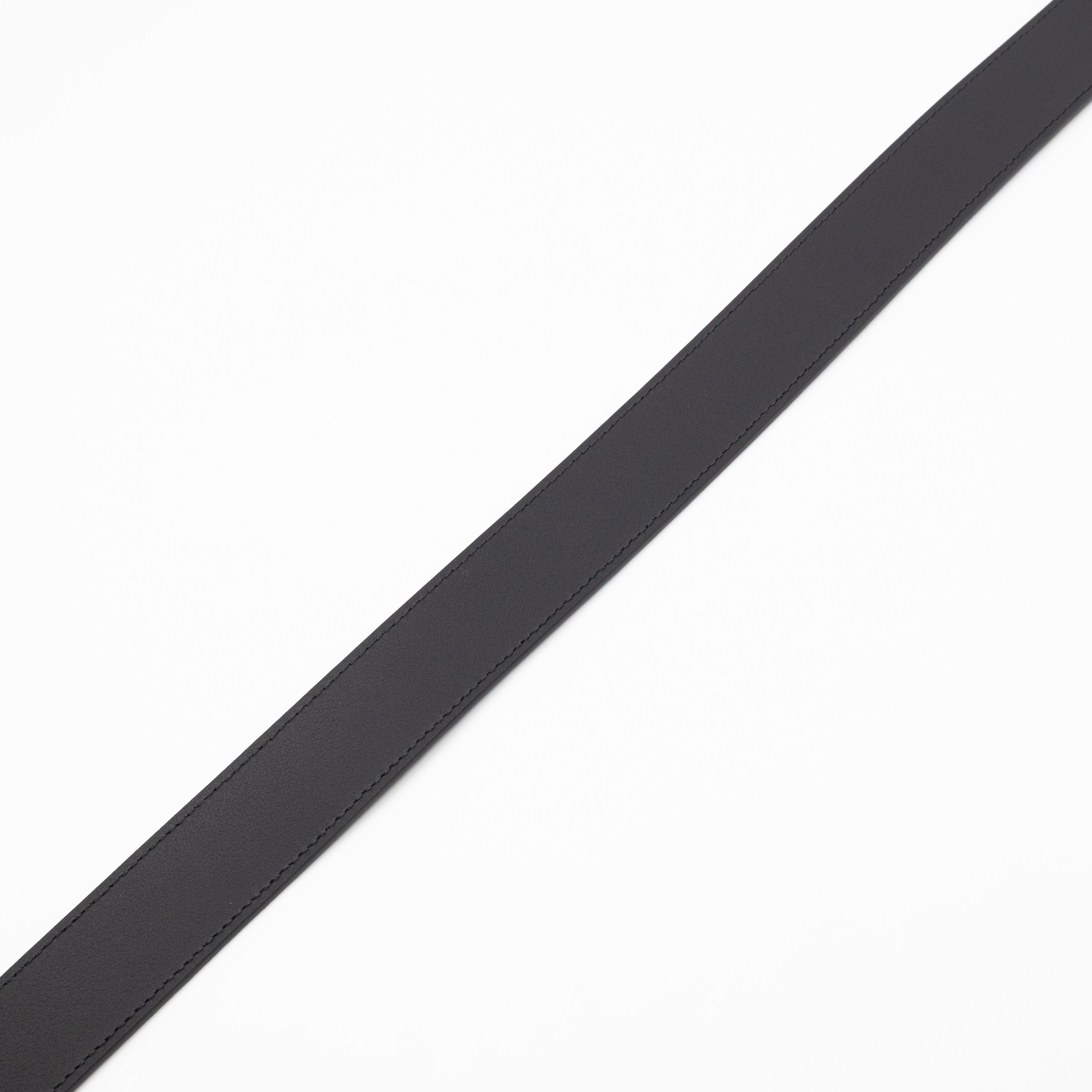 Square Buckle Belt Black GG Supreme Leather 95/38