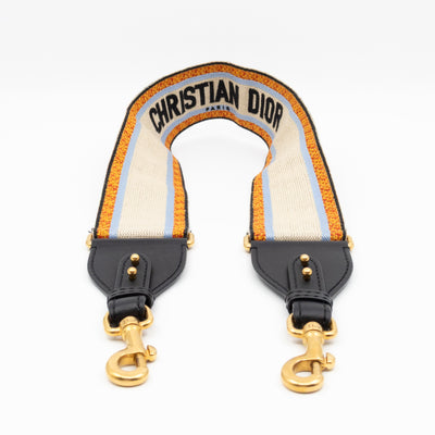 Saddle Bag Dior Oblique Embroidery with Canvas Shoulder Strap