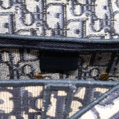 Saddle Bag Dior Oblique Embroidery with Canvas Shoulder Strap