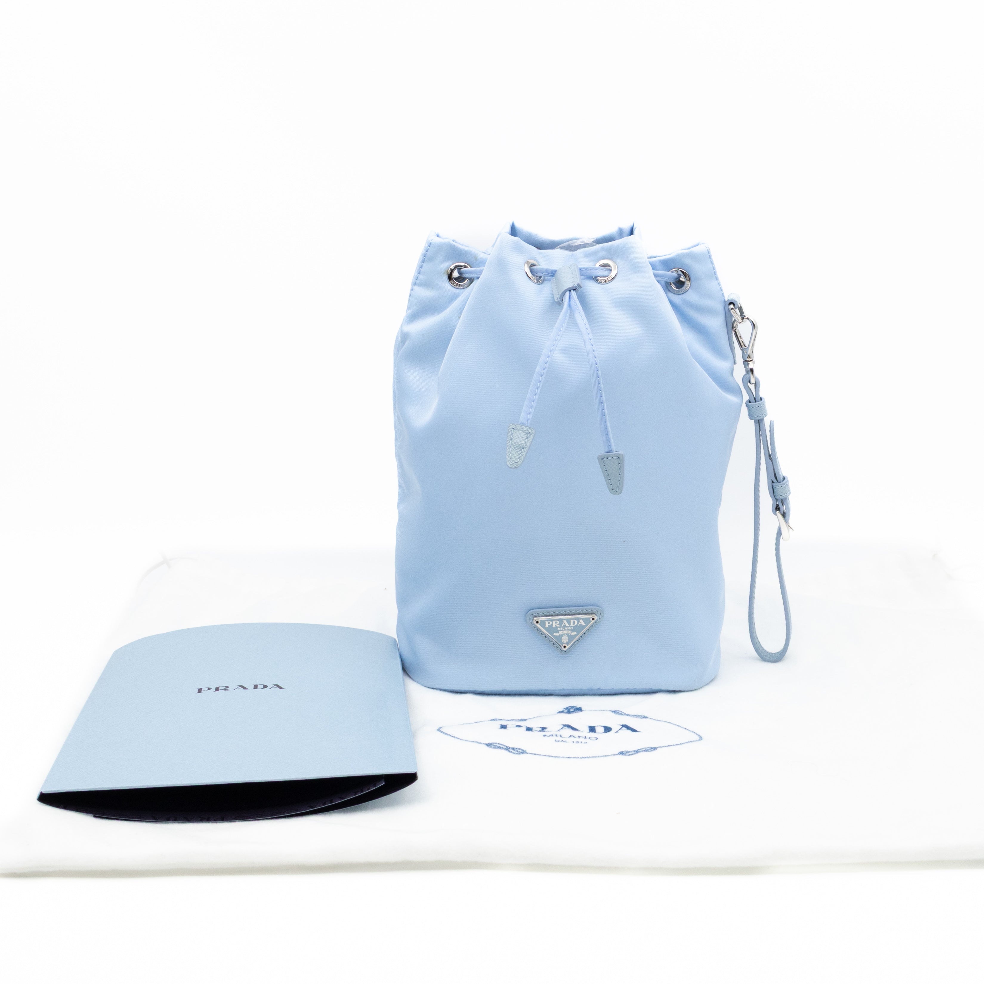 Re-Nylon Mini Pouch Light Blue Fabric