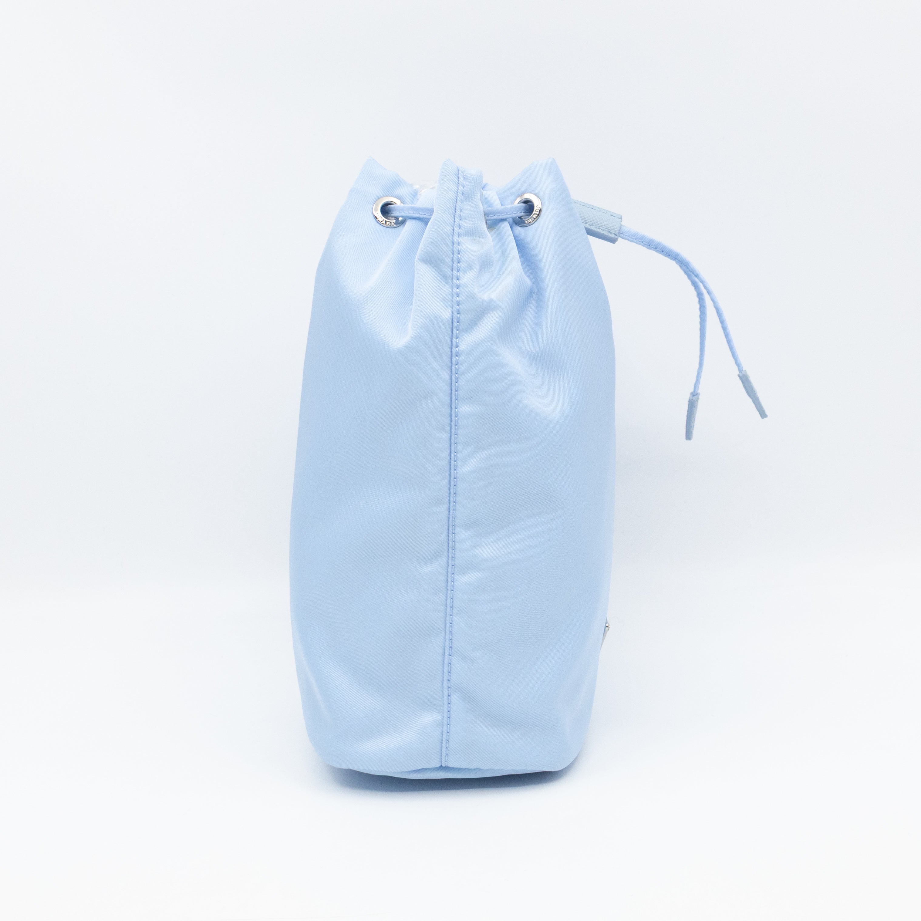 Re-Nylon Mini Pouch Light Blue Fabric