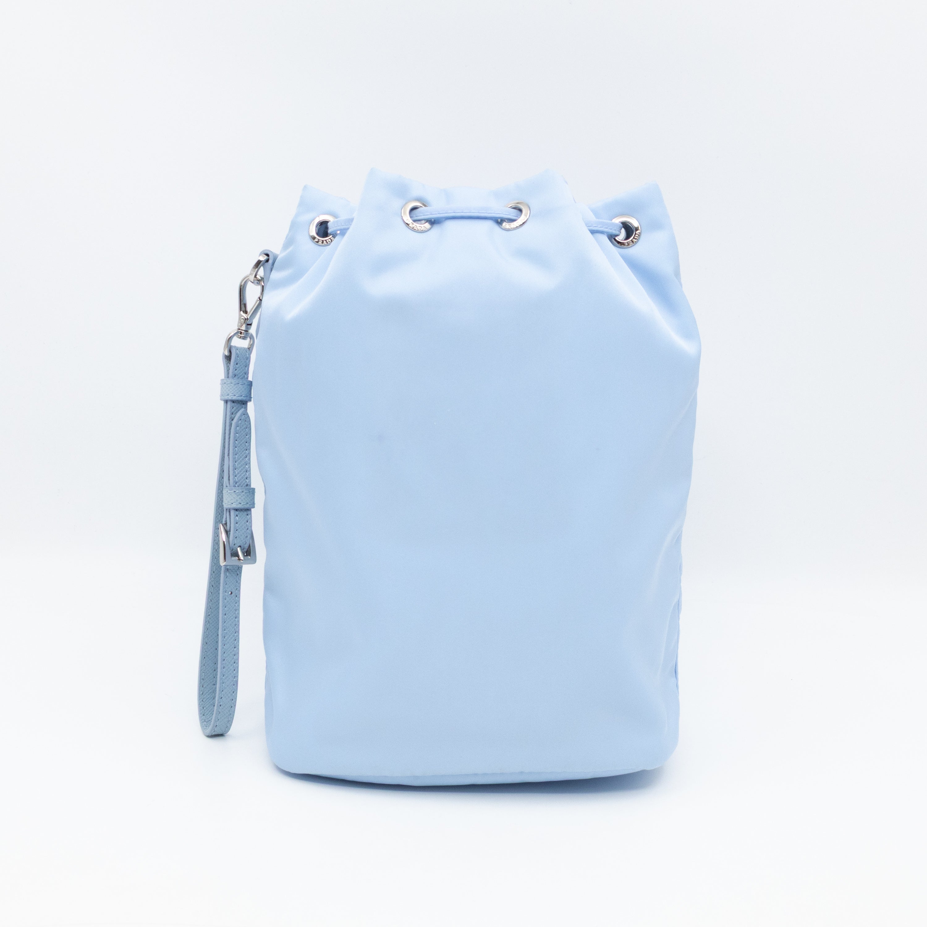Re-Nylon Mini Pouch Light Blue Fabric