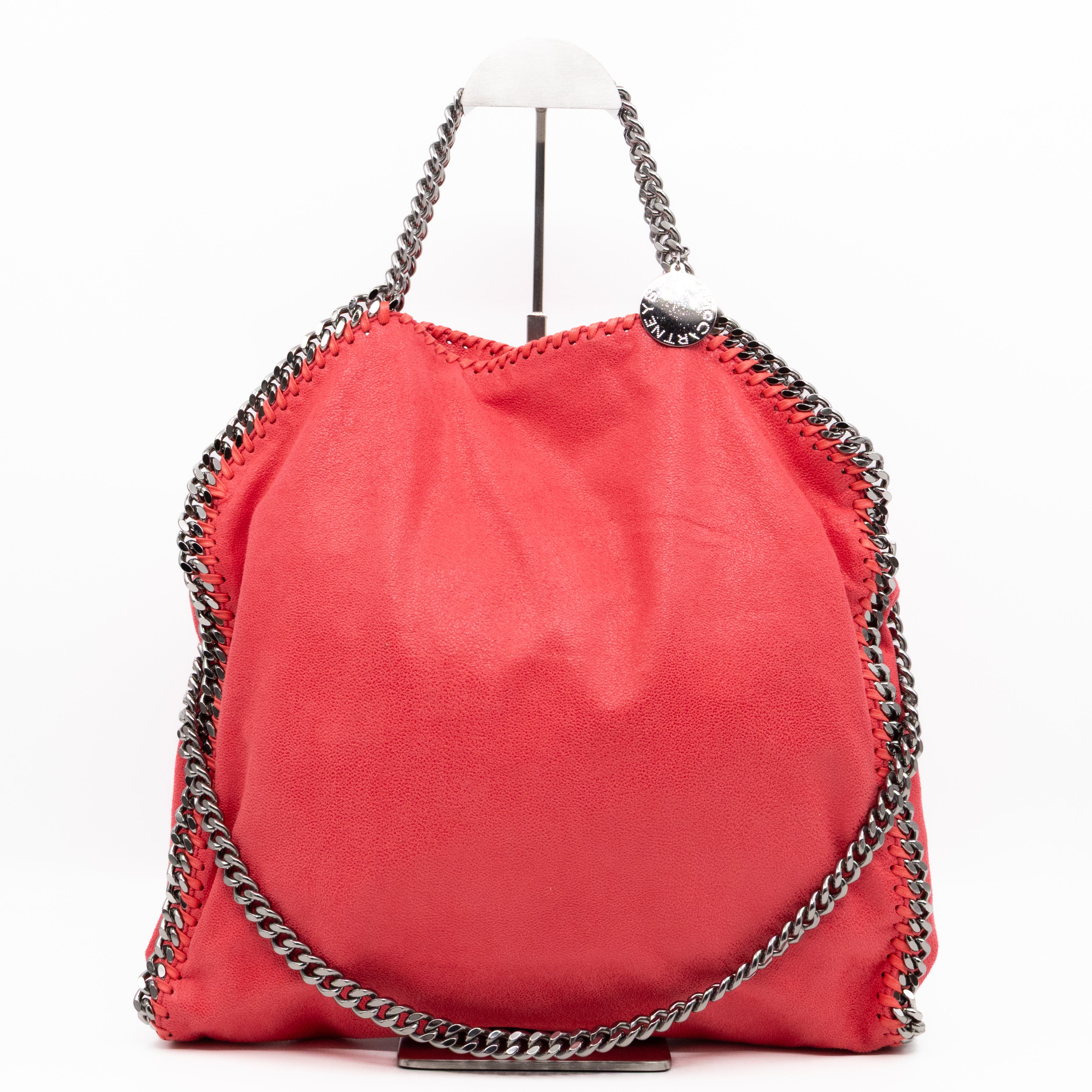 Falabella Fold Over Tote Coral Silver