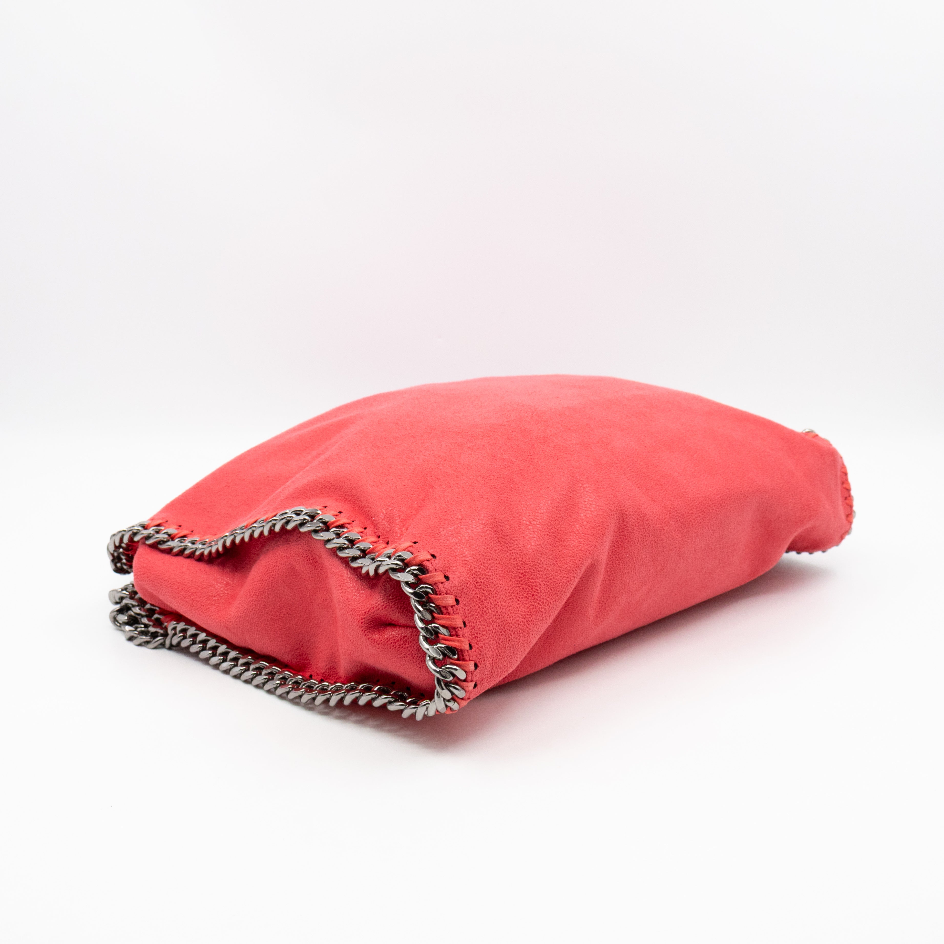 Falabella Fold Over Tote Coral Silver