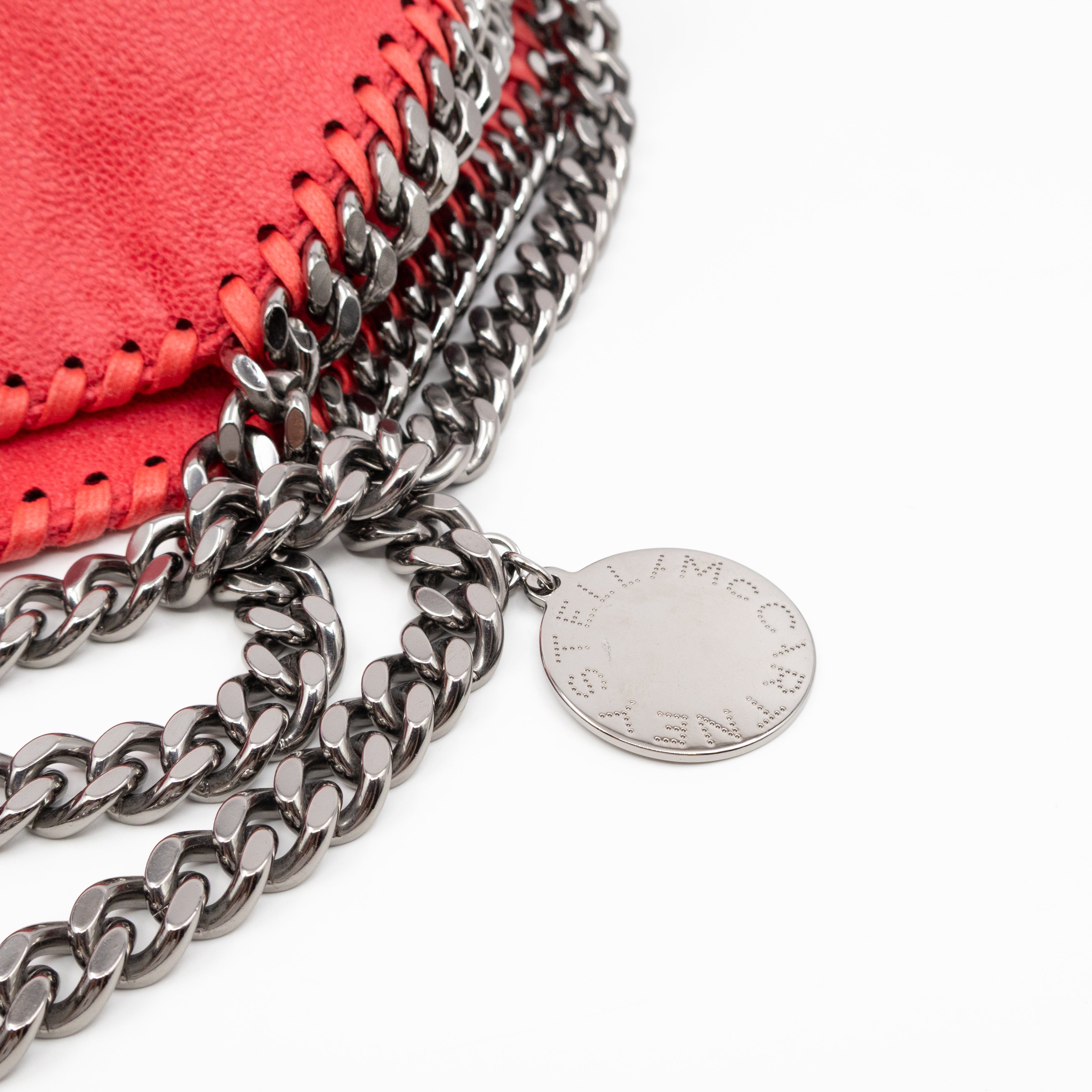 Falabella Fold Over Tote Coral Silver